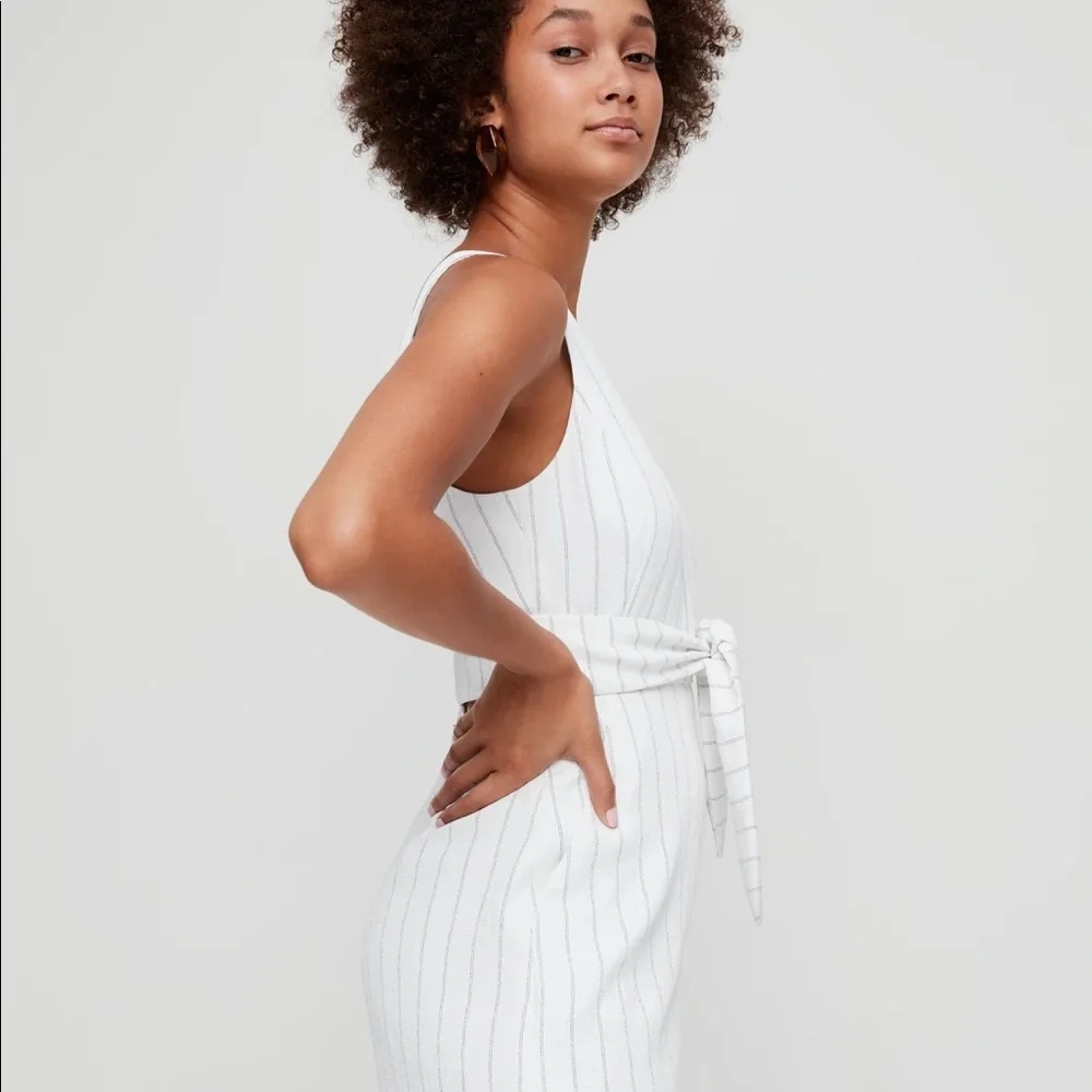 Aritzia Wilfred Stripe Écoulement Romper Size 8 - Picture 4 of 6